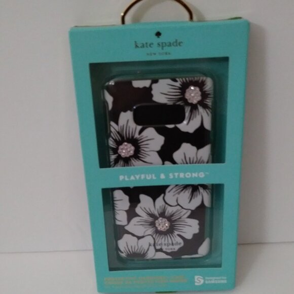 Kate Spade White Black Multi-Floral Phone Cover Case - Picture 1 of 11